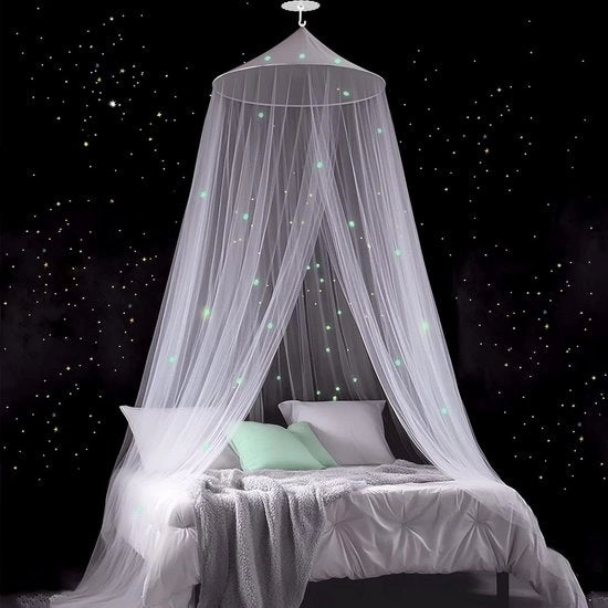 Retrattile per letto matrimoniale - design neve a fiocchi - tenda per letto per uso domestico e esterno - con chiodi da parete e viti - per uso interno ed esterno