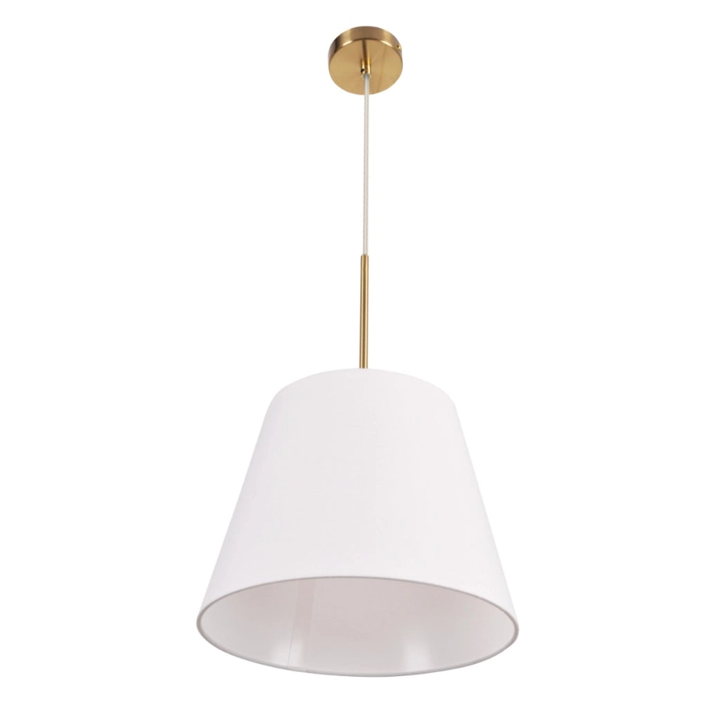 Lampada sospensione bianco oro cono E27 20W Polux Elena