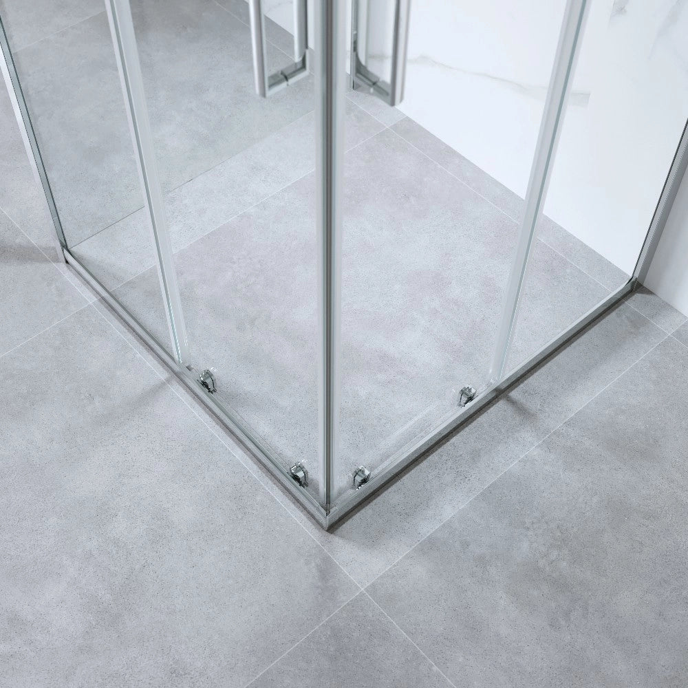 Box Doccia 3 Lati 80x80x80 Cm H185 cm vetro 6 mm Trasparente Apertura Scorrevole| Kiro