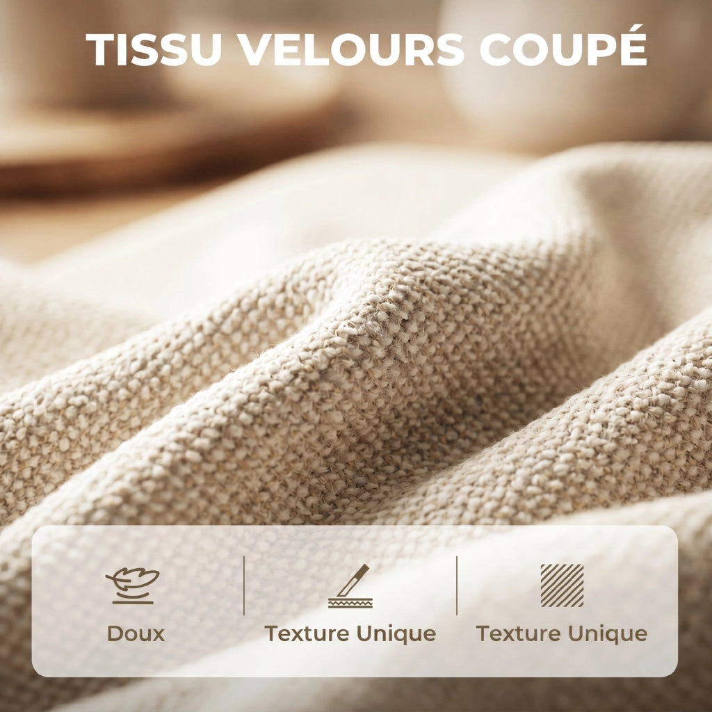 Divano 2 posti in velluto ¨C Xylo ¨C beige 160 cm con cuscini