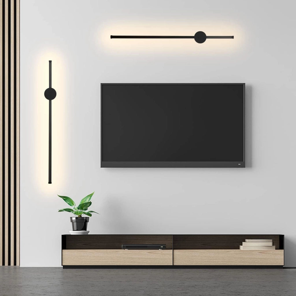 ZMH Applique da parete a LED per interni nera moderna 60cm girevole per scale