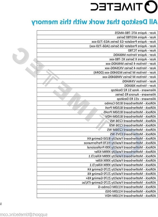 16GB DDR4 2133MHz PC4-17000 Non-ECC Unbuffered 1.2V CL15 2Rx8 Doppio Canale 288 Pin UDIMM Modulo di Sostituzione di Memoria RAM Desktop PC - 16GB - Alta Qualità