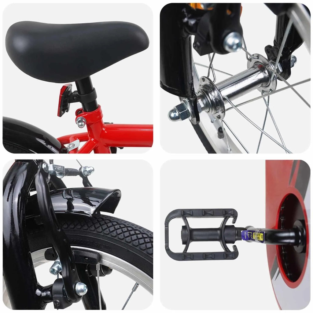 Bicicletta per Bambini 16 Pollici per bambini di 4-6 anni Rosso 42009649