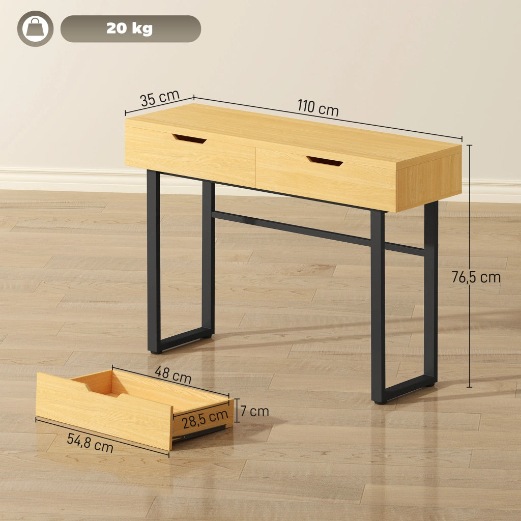 Console ¨C Minimal ¨C metallo, legno, 110 cm