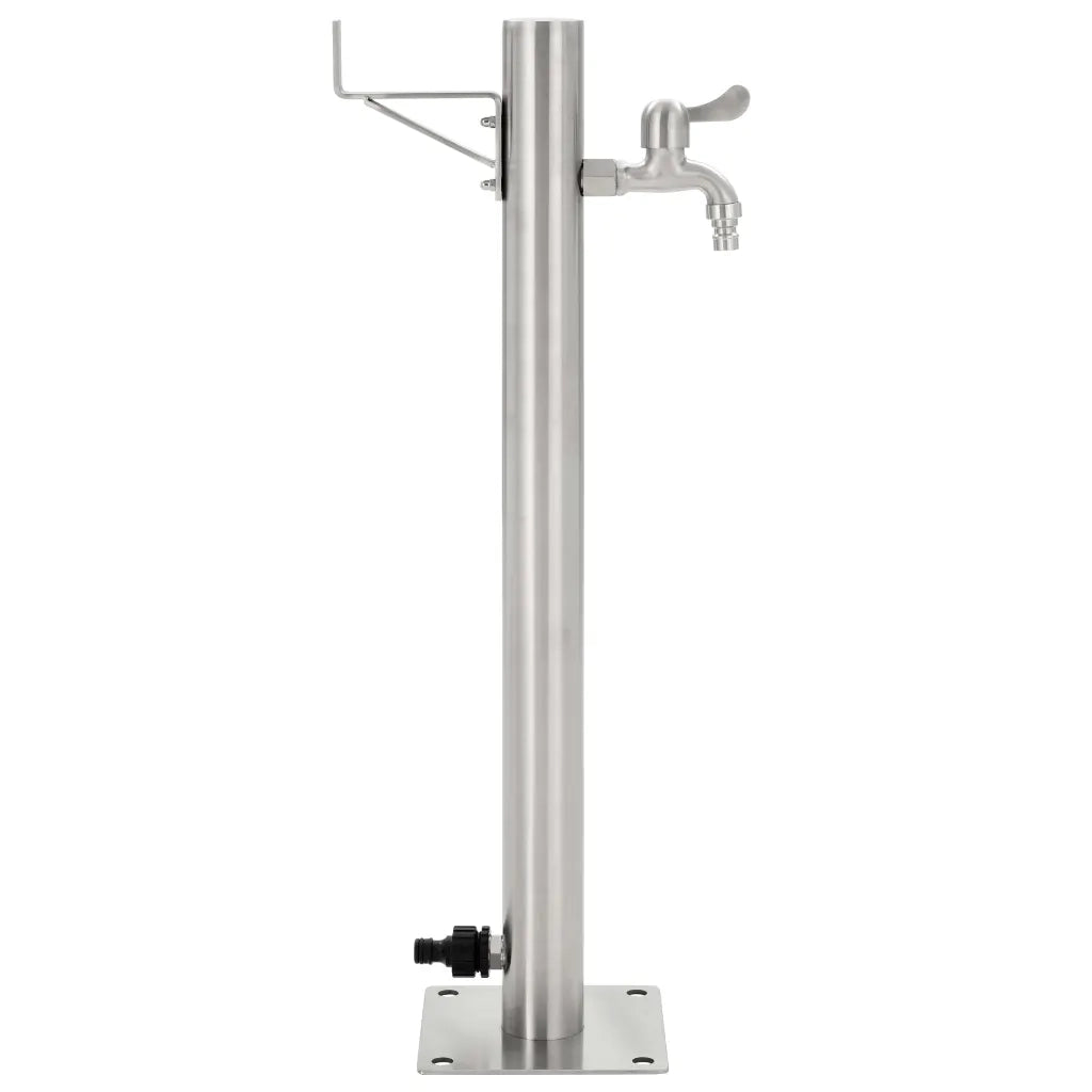 Fontanella a Colonna in Acciaio Inossidabile Rotonda 65 cm CFW1160726