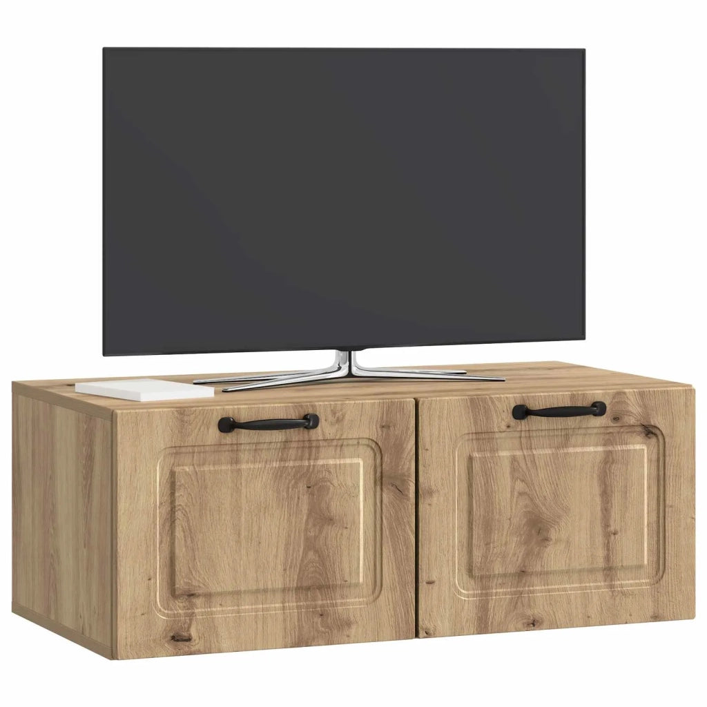 Mobile Porta TV da Muro-Credenza per TV sospesa Rovere Artigianale 78,5 x 41 x 30 cm 416366