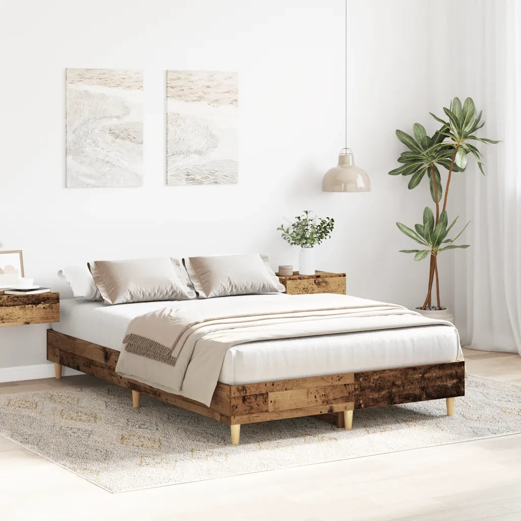 Giroletto senza Materasso-Struttura Letto Legno Antico 135x190 cm in Truciolato