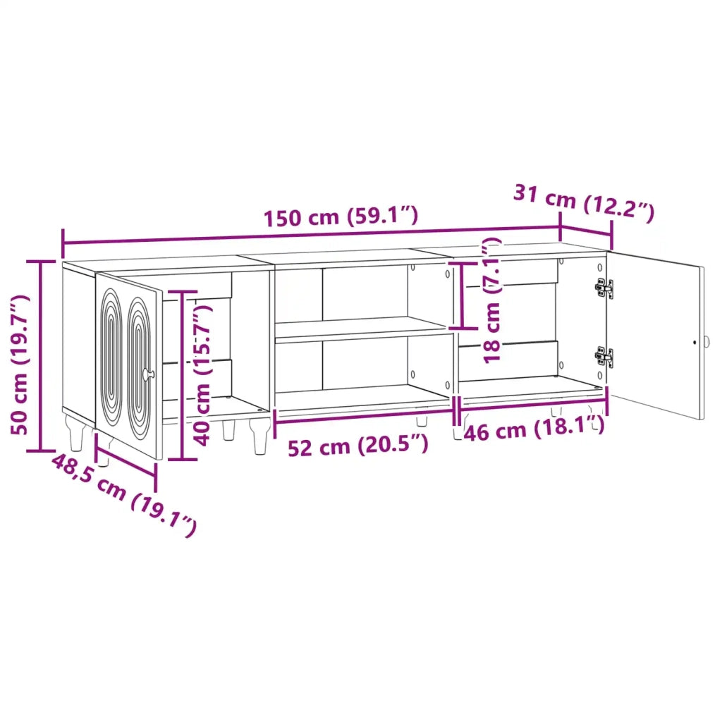 Mobile TV-Credenza per TV Rovere Sonoma 150 x 31 x 50 cm Legno ingegnerizzato 749628