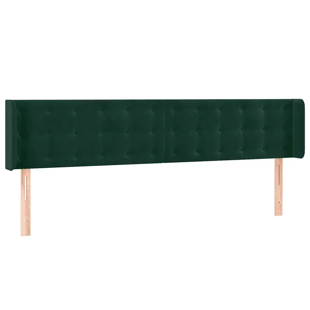 Testiera | Testata ad Orecchio Verde Scuro 183x16x78/88 cm in Velluto