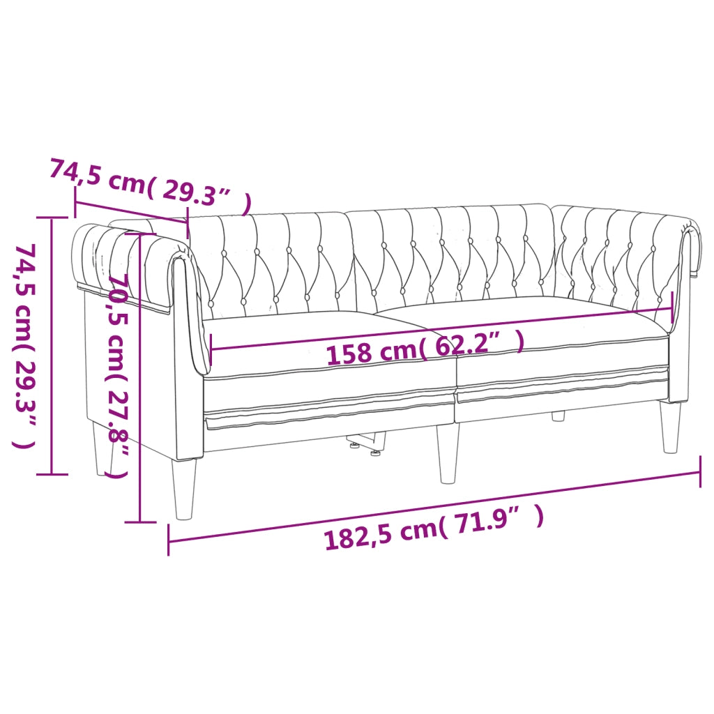 Set di Divani 3 pz Marrone in Tessuto 3209199
