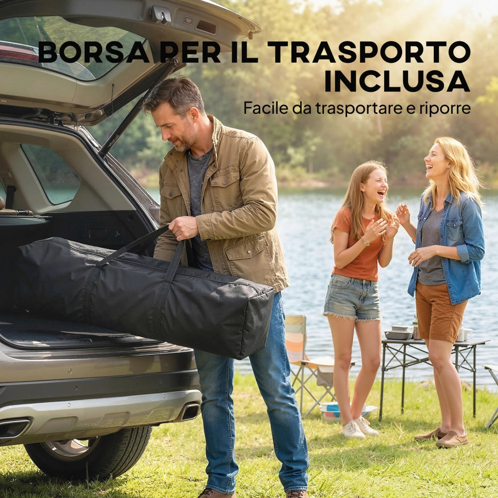 Gazebo Pieghevole Pop Up 3.5x3.5m ¨C Xylo ¨C Doppio Tetto Metallo Tessuto Oxford Grigio Scuro