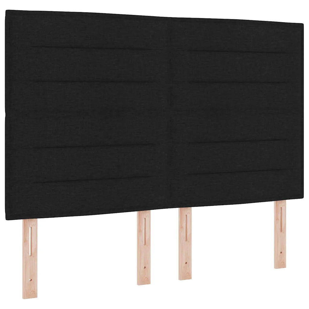 Letto a Sorgente LED con materasso Nero 140 x 190 cm Tessuto