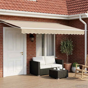 Cornice per Tenda Manuale con LED Beige e Bianco 4 × 3,5 m 3420642