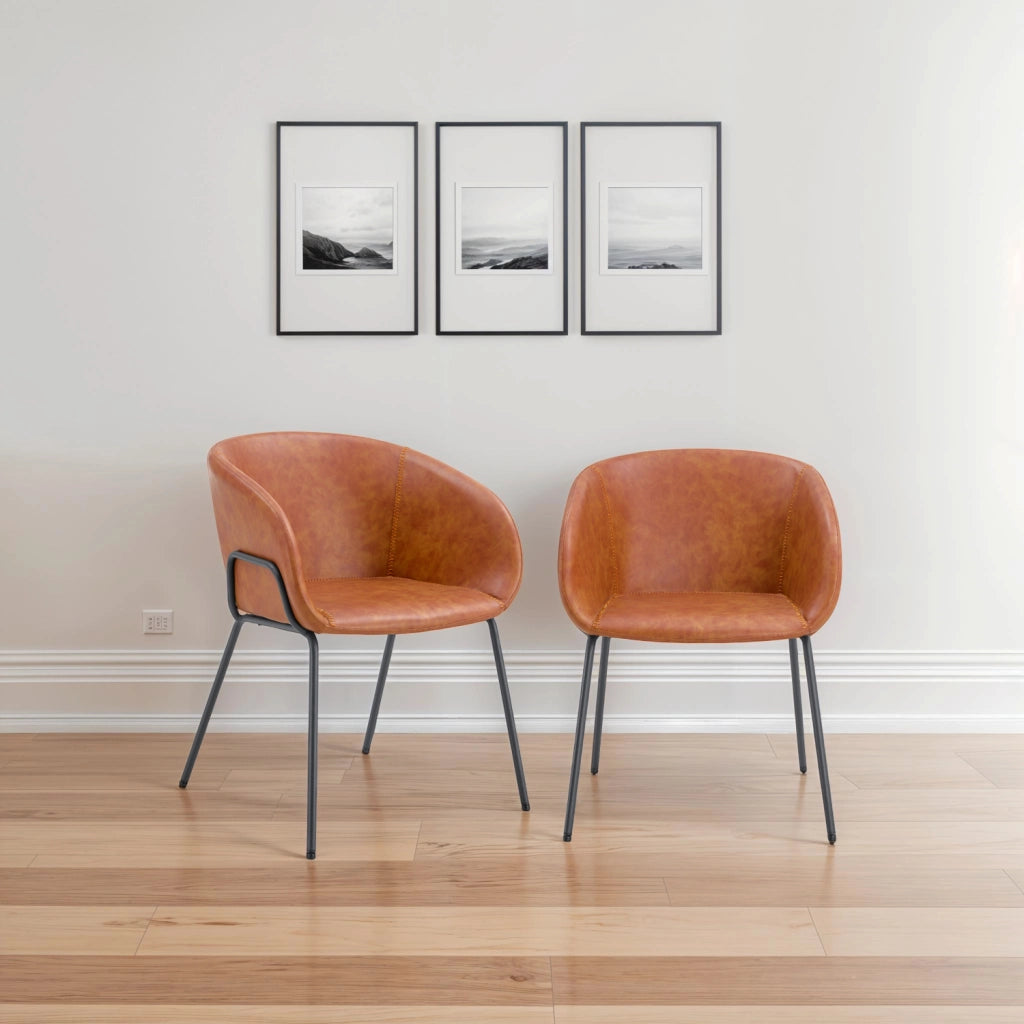 Set di 2 sedie ANDRE imitazione cognac