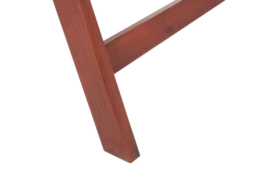 Set di 6 sedie da giardino in legno di acacia cuscino rosso regolabile pieghevole per esterni in stile rustico country