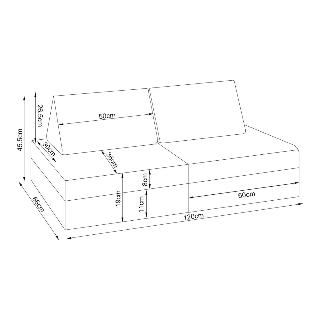 Set divano e poltrona da gioco in velluto a coste 5 pezzi 120 x 66 x 46 cm blu 03_0009142