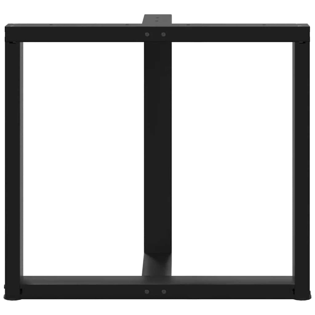 Set di 2 gambe regolabili a forma di T per tavolo da pranzo 80 x 35 x 72 cm design moderno acciaio nero 02_0057327