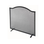 Parascintille per Camino 60x58 cm Bordo Superiore a Onda in Ferro Verniciato Grigio Martellato