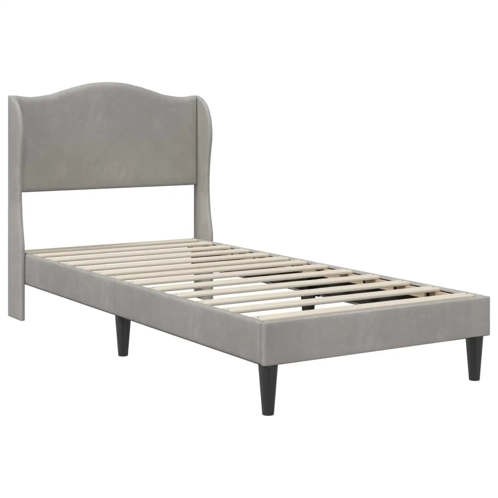 Letto singolo | Letto per adulti | Struttura del letto Grigio Chiaro 100 x 200 cm Velluto