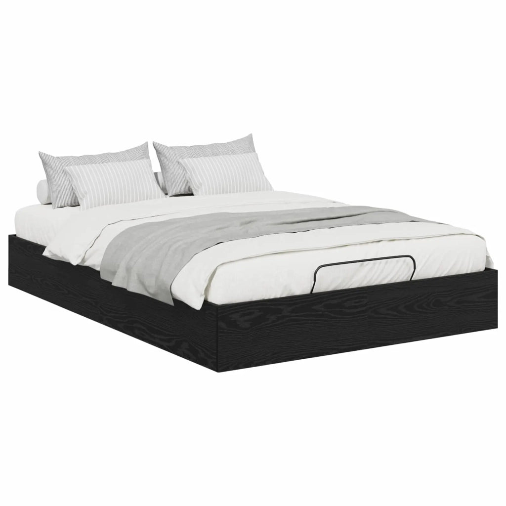 Letto ottomano Rovere Nero 193 x 120 x 25 cm Truciolare
