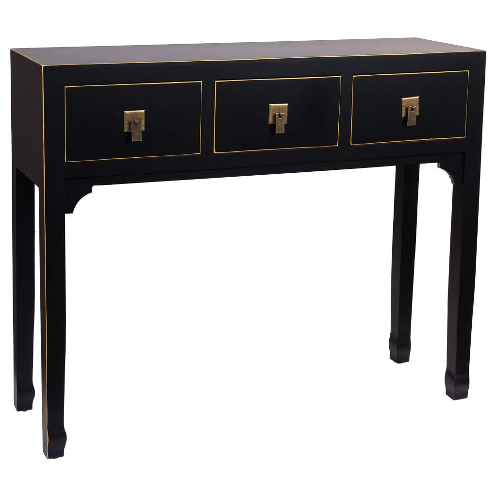 Mobile da ingresso in legno con 3 cassetti 95x26x78