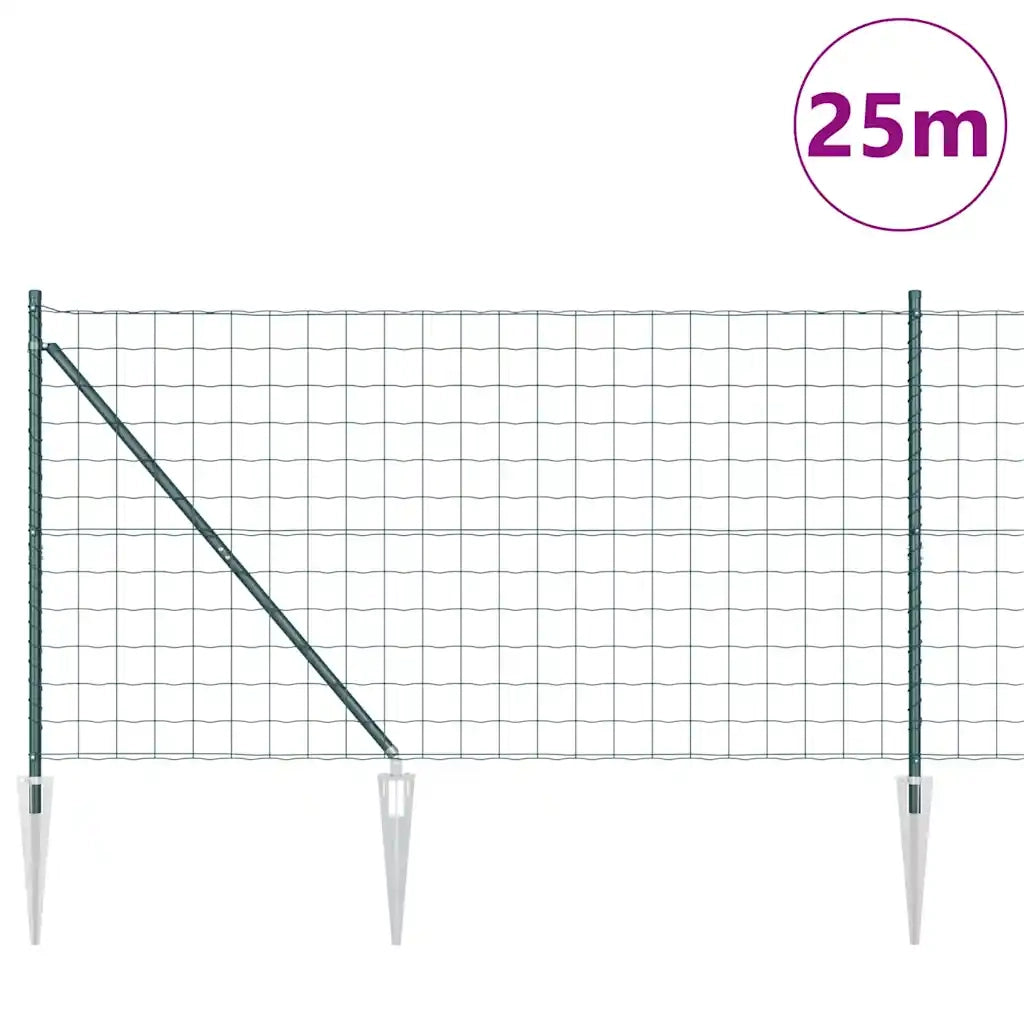 Recinzione da Giardino | Recinzione con Posto Verde 1,2 x 25 m Acciaio