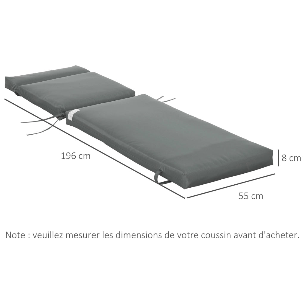 Cuscini per Chaise Longue ¨C Minimal ¨C Grigio Scuro 196x55 cm