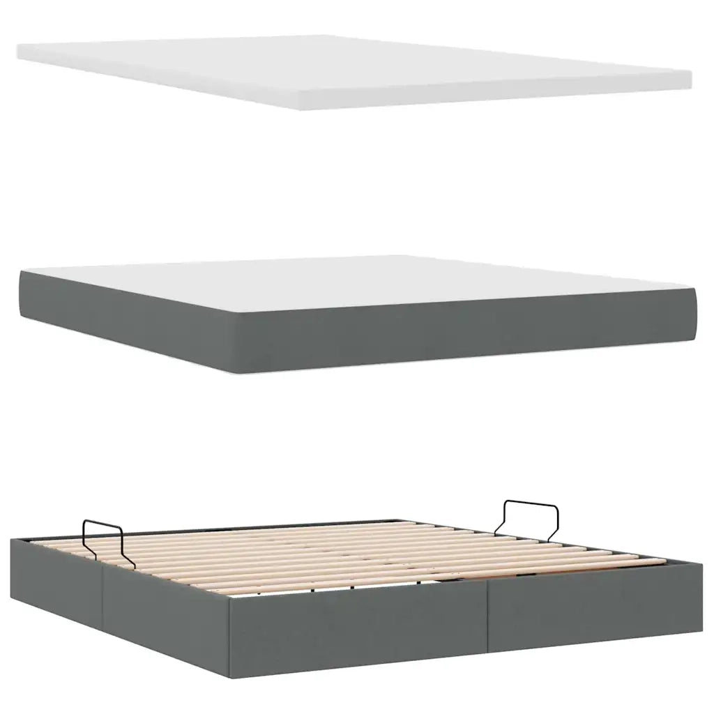 Letto con contenitore e materasso Grigio scuro 180 x 200 cm 3371923