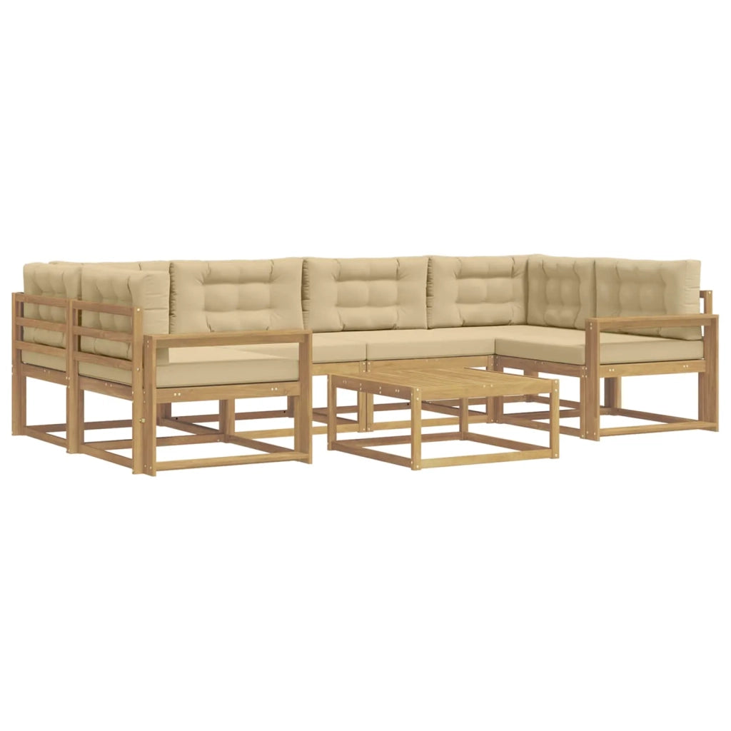 Set di divani da esterno 5 pz Bianco e Beige 3386137