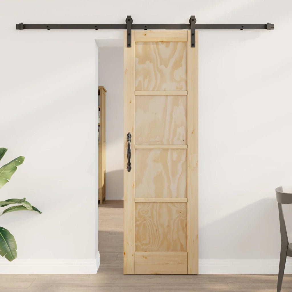 Porta scorrevole Naturale 61 x 198,5 cm Legno Massello di Pino 3445440