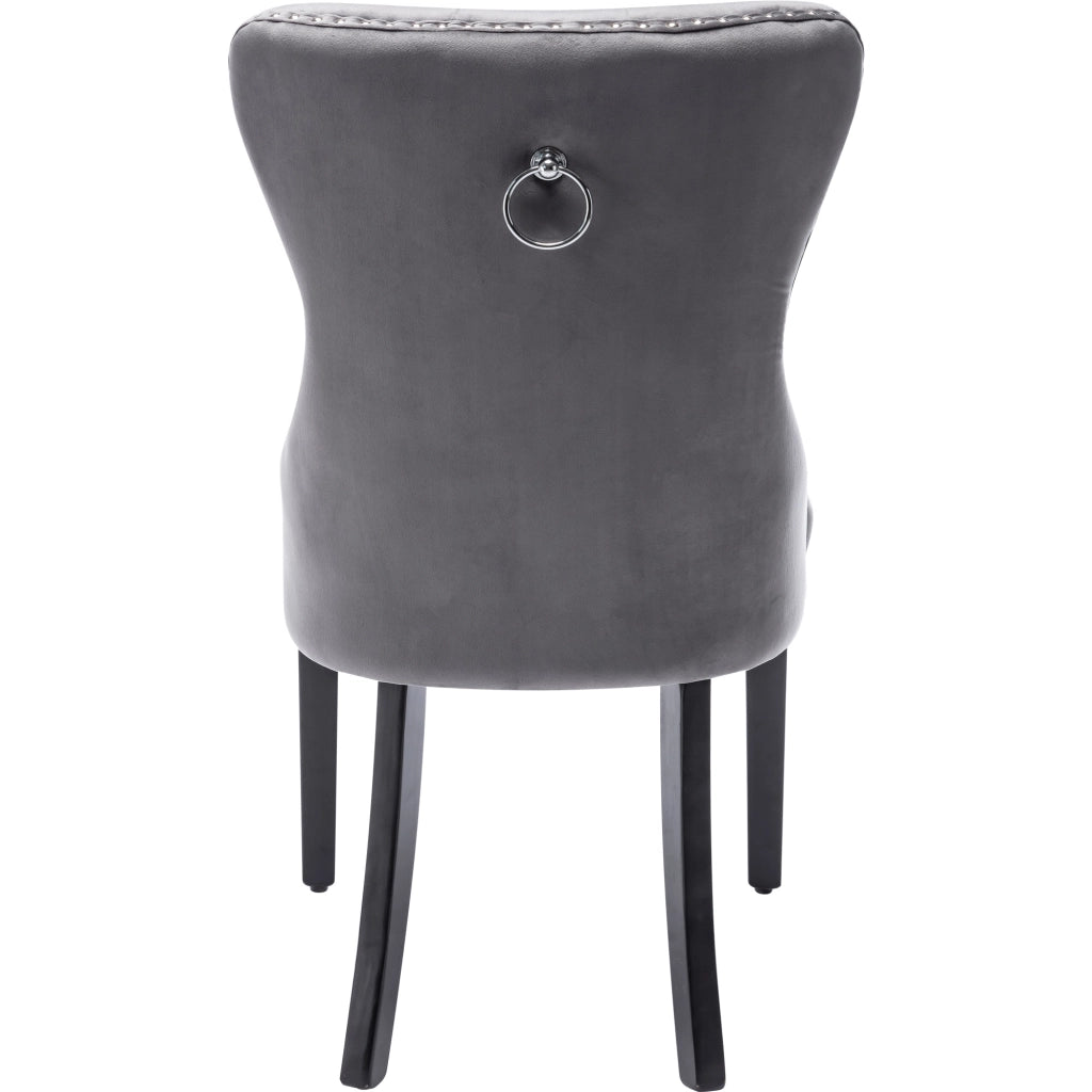 Sedie da Pranzo in Velluto con Gambe in Legno ¨C Xylo ¨C Grigio, Set 2 Pezzi
