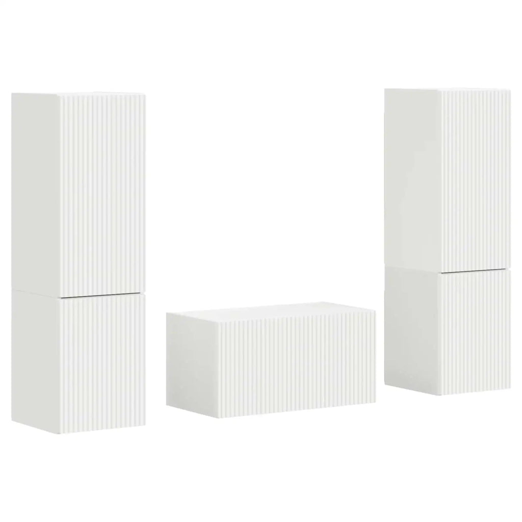Set mobile TV 5 pcs Bianco Legno multistrato