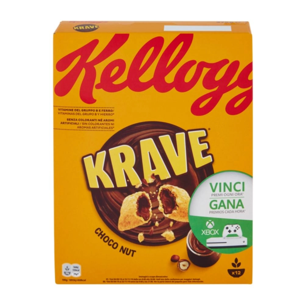 Kellogg's krave choco nut multipack da 6 confezioni da 375 grammi ciascuna