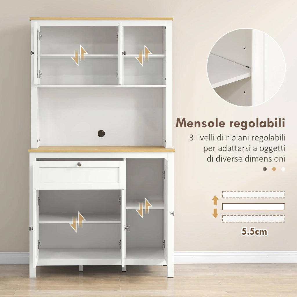 Armadio Cucina con Cassetti e Scaffali Regolabili ¨C Minimal ¨C Bianco 100x40x180 cm