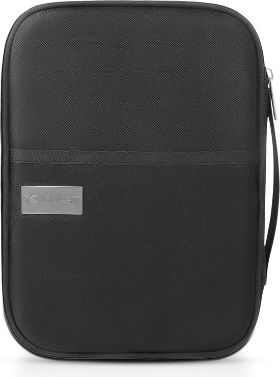 Borsa Classica per Passaporto Nero - Borsa a Mano con Capacità di 1 Litro