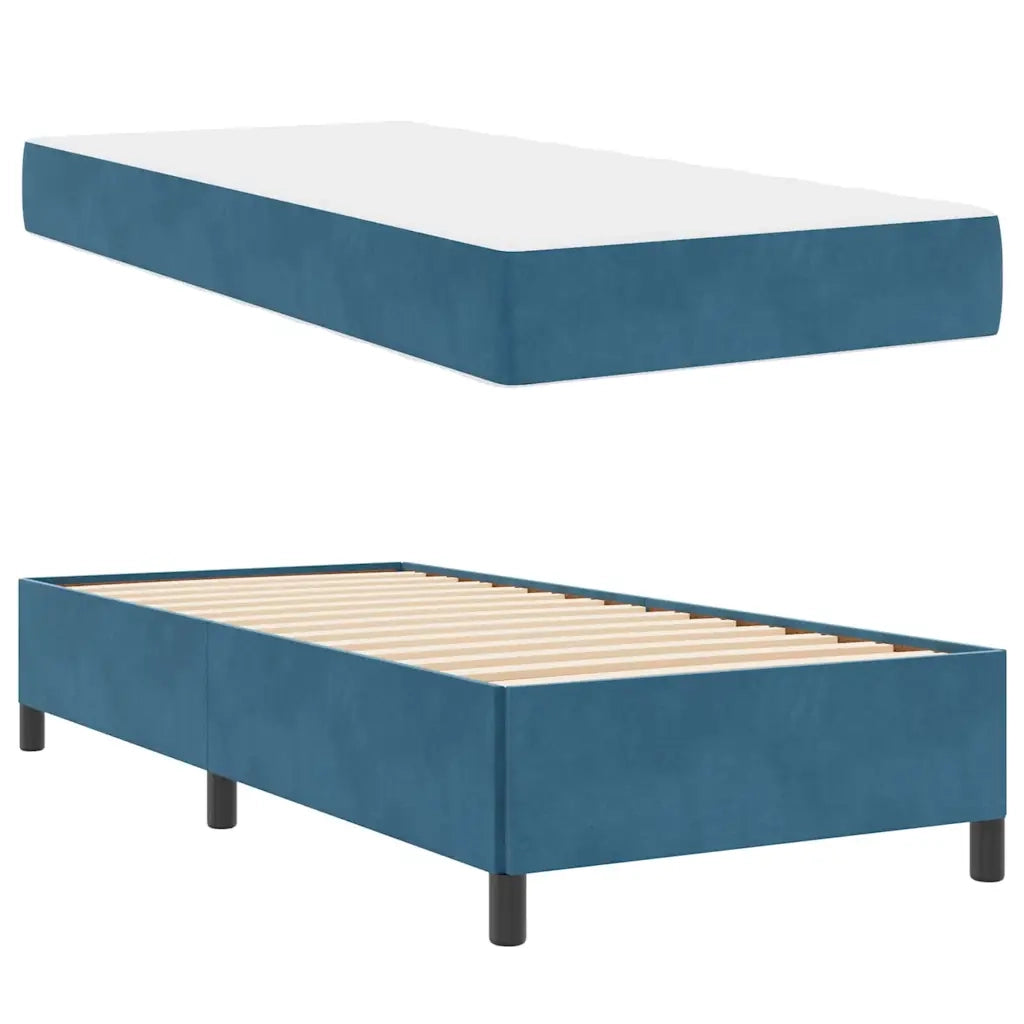 Struttura del letto-Giroletto-Rete del Letto Blu Scuro 100 x 200 cm Tessuto 182306