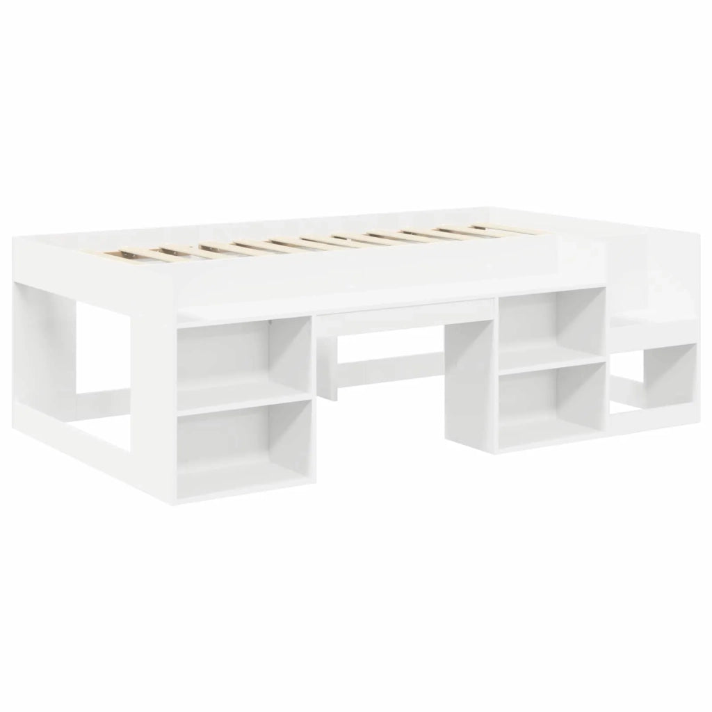Letto alto per bambini con storage 3 pz Rovere Sonoma e Azzurro 3423600