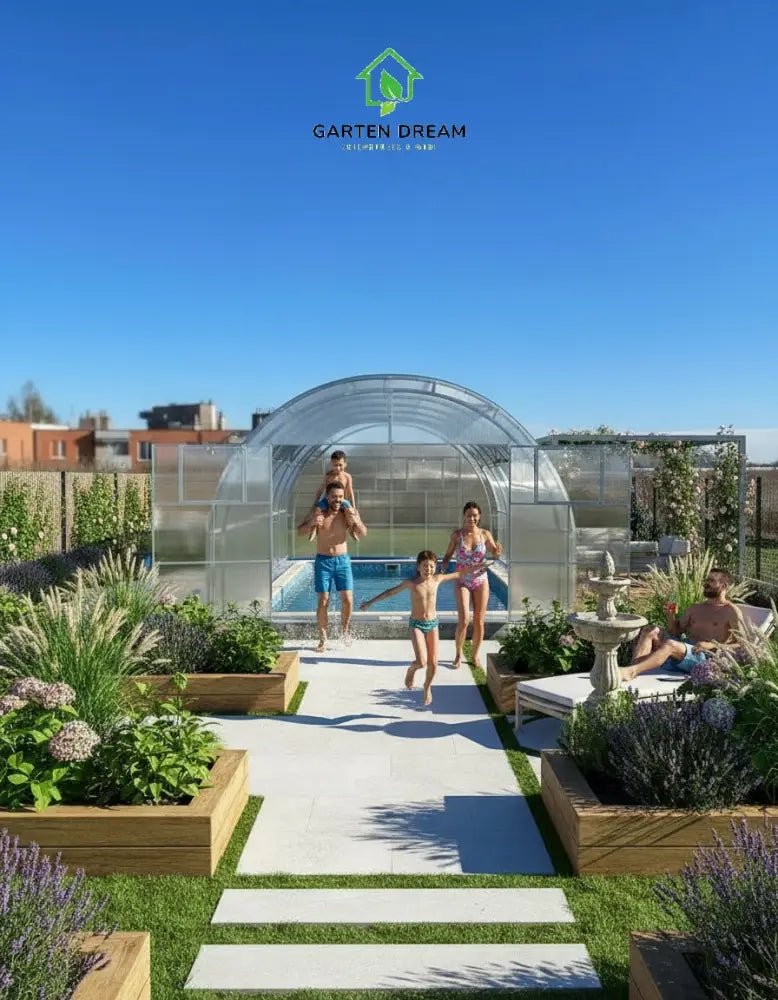 Copertura per Piscina Garten Dream OASIS 4x6 m con Policarbonato 6 mm