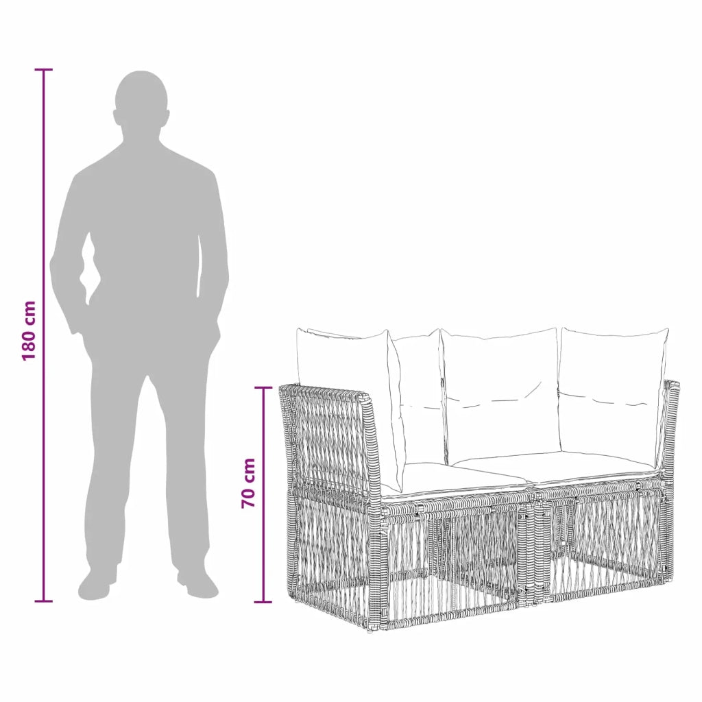Set Divano da Giardino 11 pcs Nero polyrattan 3434329