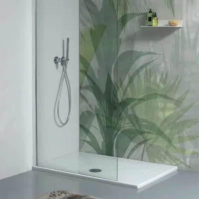 Piatto doccia rettangolare 80x100 H3 cm in ceramica bianco opaco con antiscivolo  Ruy