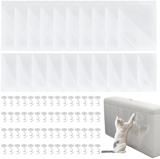 Protezione per Mobili da Gatto - 20 Pezzi - Imprimito/Antiolio - Protezione Antiscrificio - Adatto per Banci/Porte - Facile da Pulire