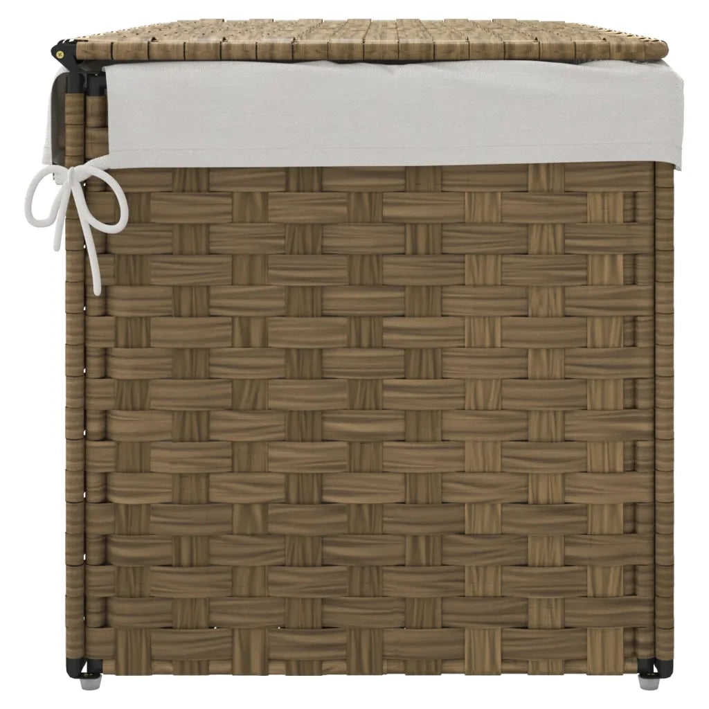 Cesto Portabiancheria con Coperchio 55,5x35x34 cm Polyrattan CFW8118783