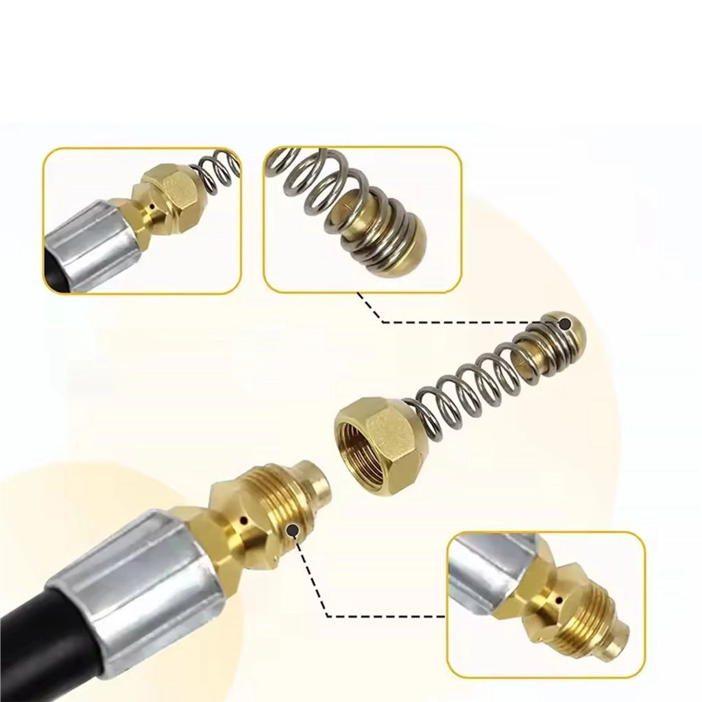 Tubo Alta Pressione 10m – Ugello a Molla in Ottone | Compatibile con Idropulitrici Lavor, Kanwod
