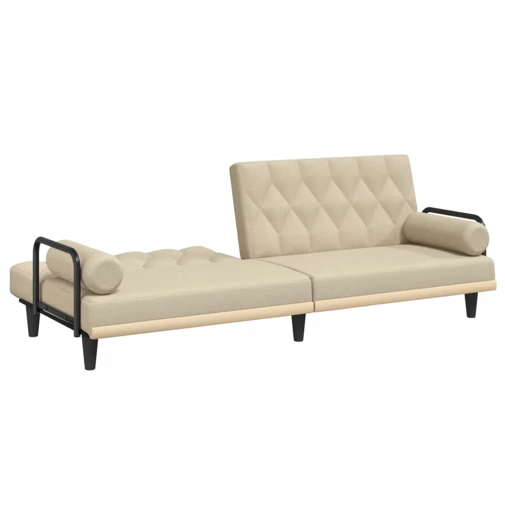 Divano letto con braccioli tessuto color crema 02_0020409