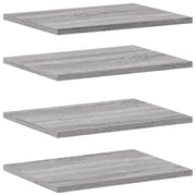 4 pz Mensole Parete | Mensola sospesa Grigio Sonoma 40x30x1,5cm Legno Multistrato