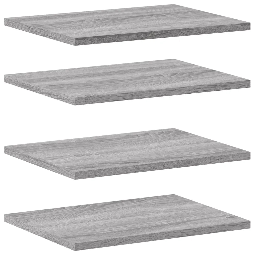 4 pz Mensole Parete | Mensola sospesa Grigio Sonoma 40x30x1,5cm Legno Multistrato