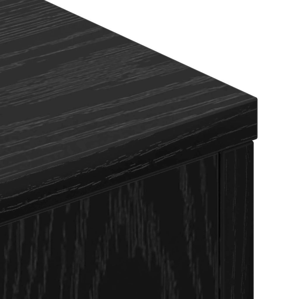 Testata con Mobile e LED Rovere Nero 140 x 16,5 x 103,5 cm 8006567