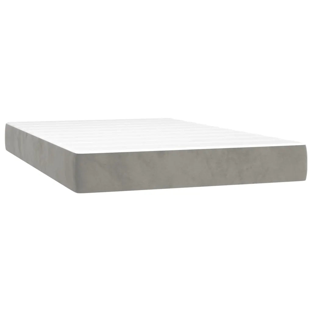 Letto a Molle con Materasso e LED Grigio Chiaro 120x200 cm Velluto 3134573
