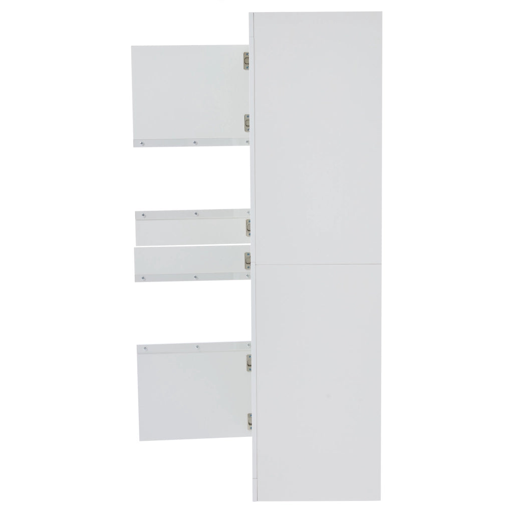Vetrina con 2 ante e 4 vani con ripiani regolabili in vetro e LED per soggiorno o sala da pranzo 61×42×162 cm