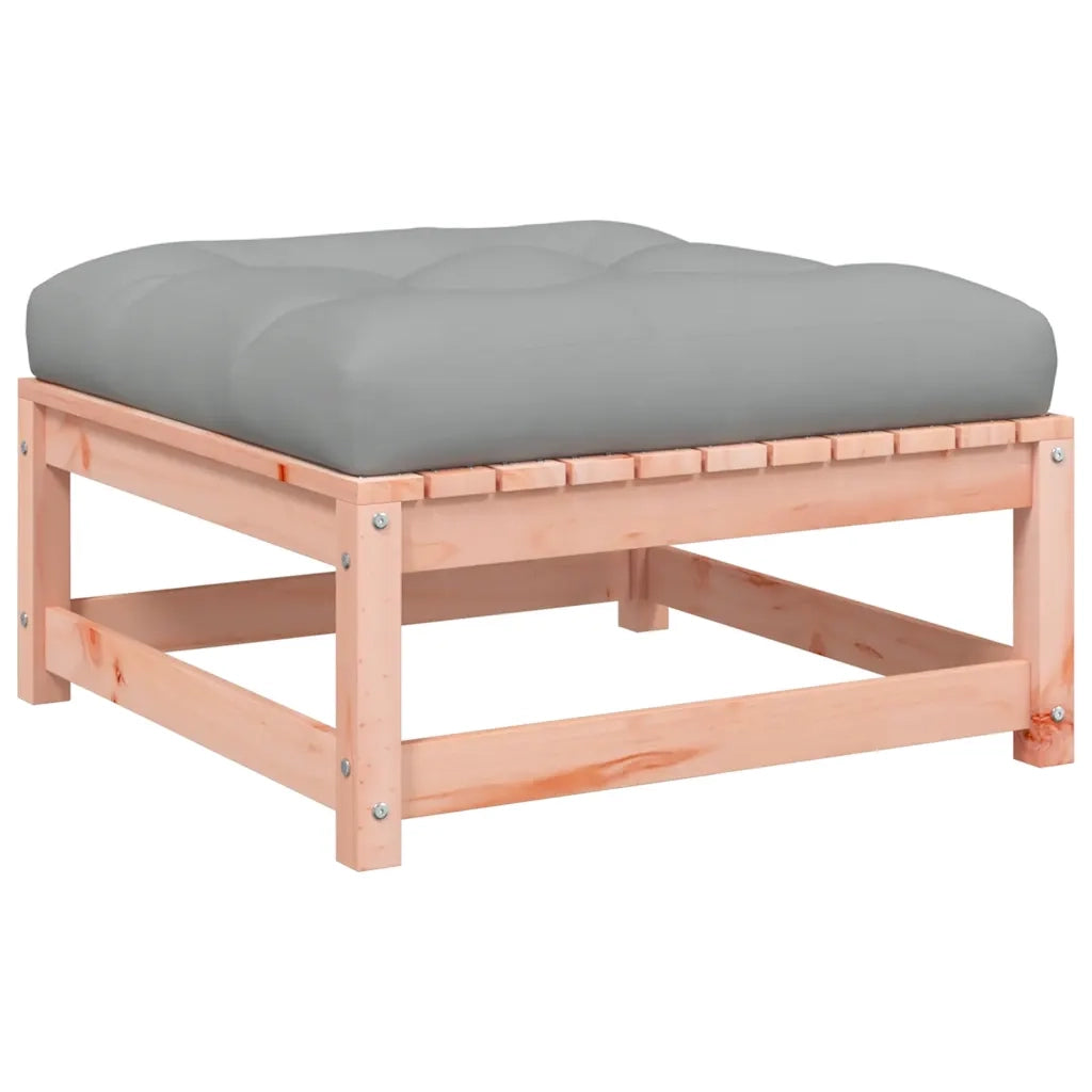 Poggiapiedi Giardino con Cuscini 2 pz Legno Massello di Douglas 838107